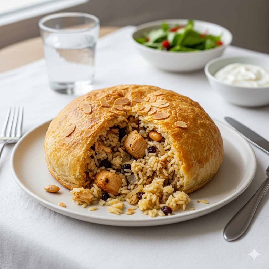Turkish Perde Pilaf Recipe - Ottoman Palace Rice with Chicken